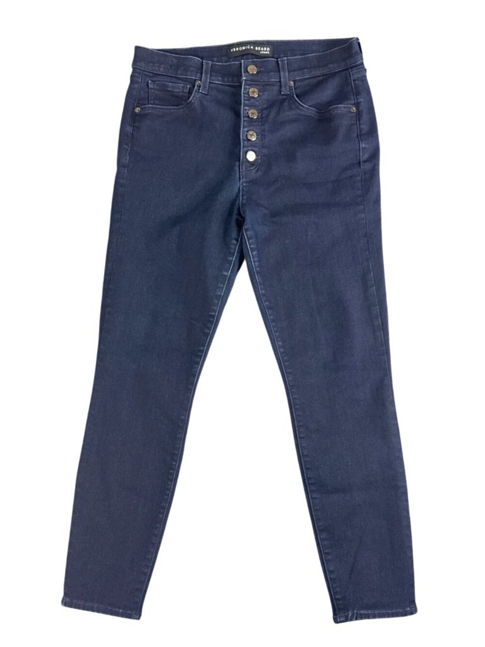 Veronica Beard Debbie Jeans 31/12 High Rise Skinny Ankle Button Fly Indigo Denim